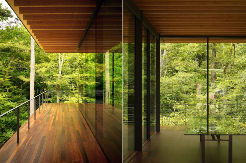 Glass-Wood House by Kengo Kuma