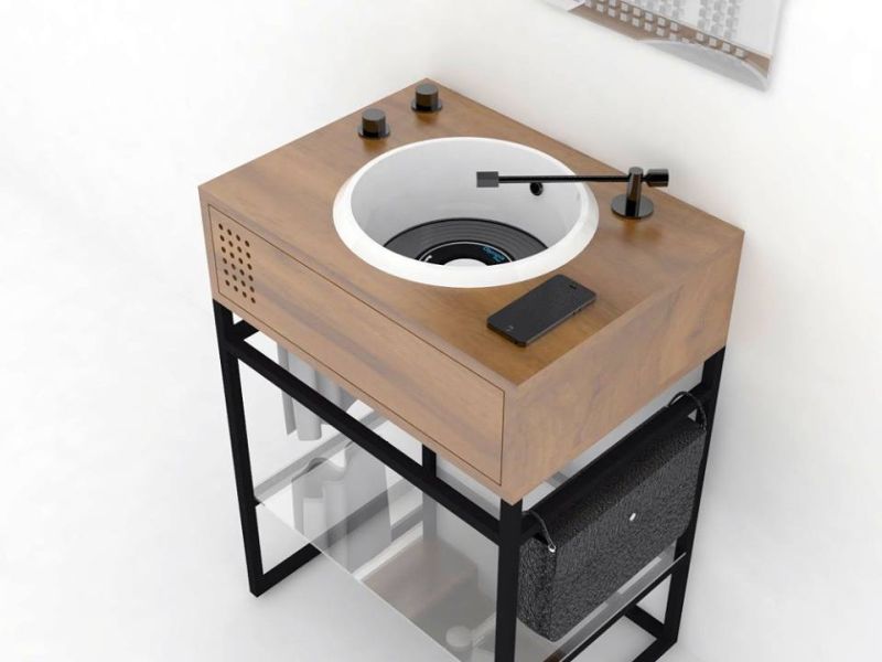 Olympia Ceramica Exhibiting Vinyl-Inspired washbasin at Salone Del Mobile 2018