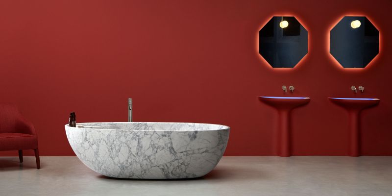 Carrara Marble Freestanding Bathtub from Antoniolupi