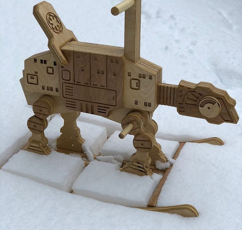 Creative Dad Builds Star Wars AT-ST High Chair for His Son