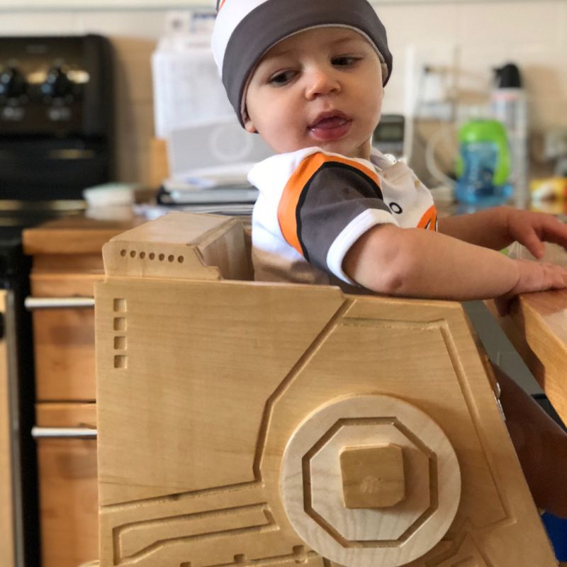 Creative Dad Builds Star Wars AT-ST High Chair for His Son