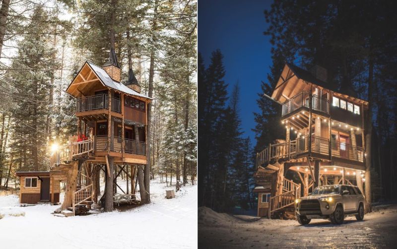 This Treehouse vacation rental in Montana is Ideal for a Family of Four