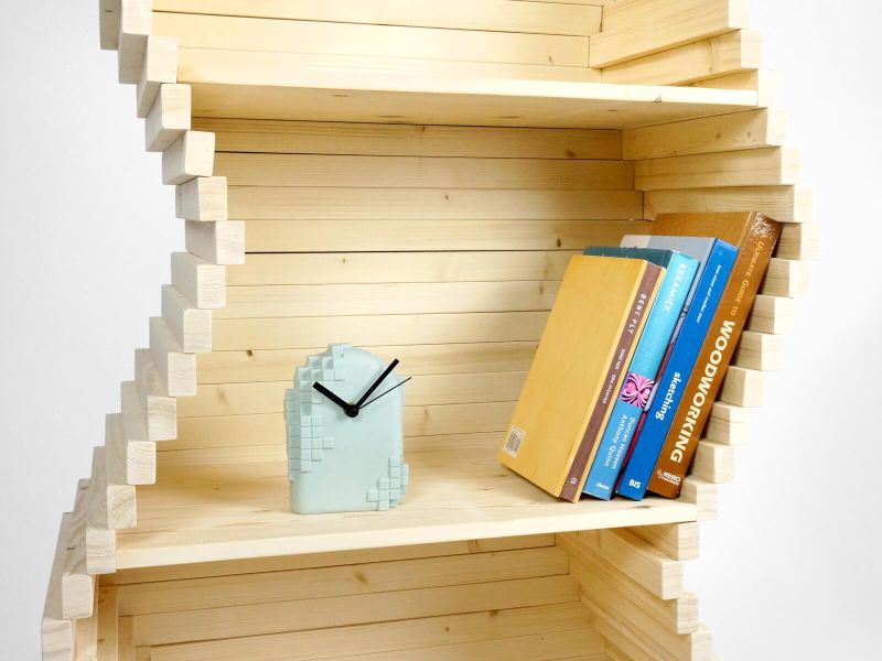 Studio Lorier Launching Shape-Changing Wave Bookshelf at Salone Satellite