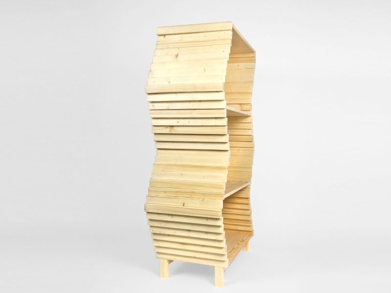 Studio Lorier Launching Shape-Changing Wave Bookshelf at Salone Satellite 