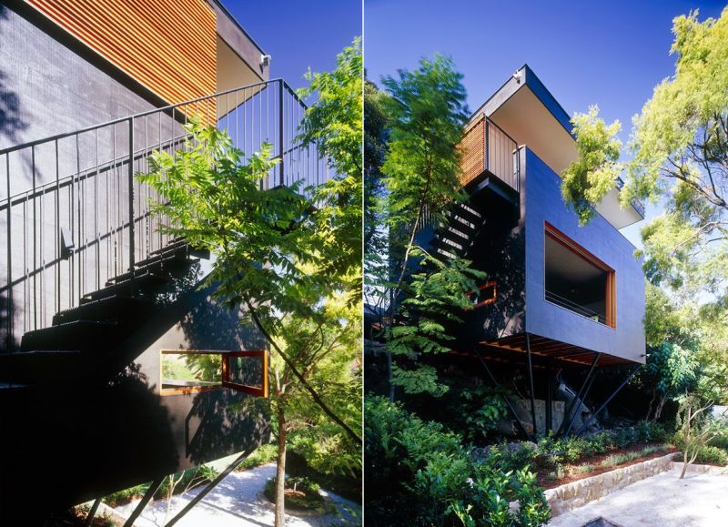 This All Black Floating Pavilion in Sydney, Australia Marks Abstraction 