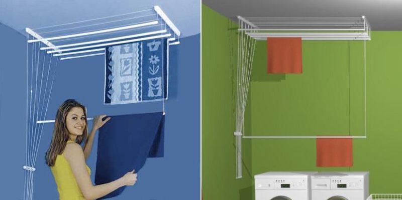 Airavie Ceiling-Mounted Clothes Drying Rack with Seven Independent Bars 