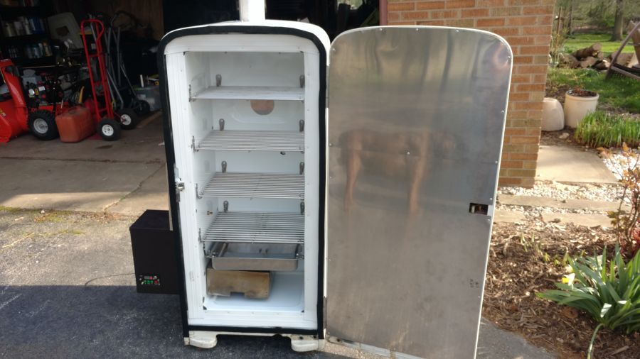 DIYer Upcycles Old Refrigerator into a Barbecue Grill Smoker