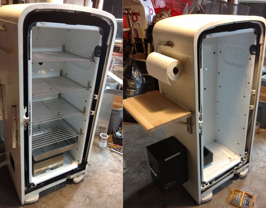 DIYer Upcycles Old Refrigerator into a Barbecue Grill Smoker