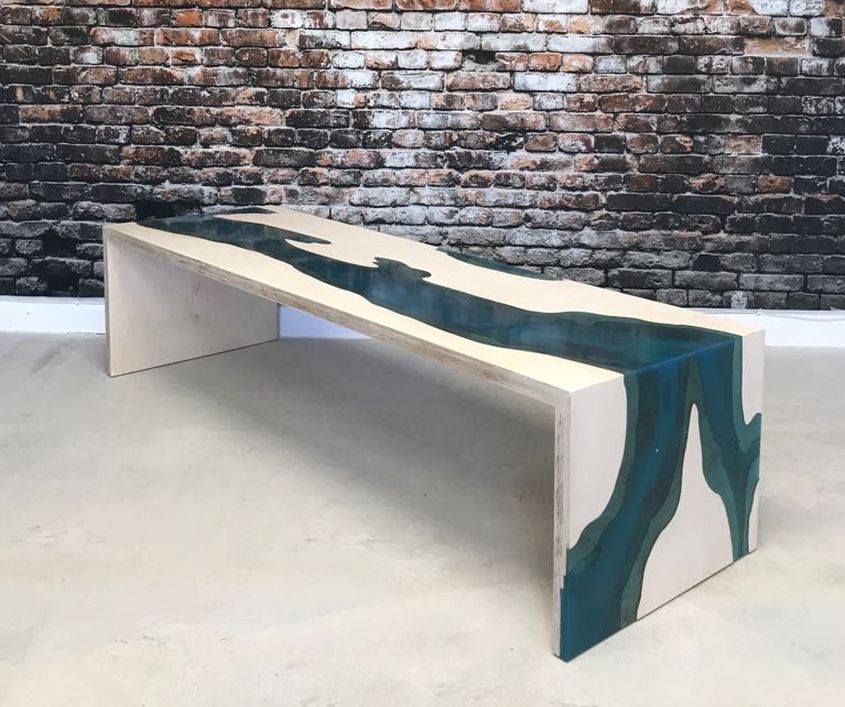 Epoxy Waterfall Coffee Table by Revive Joinery