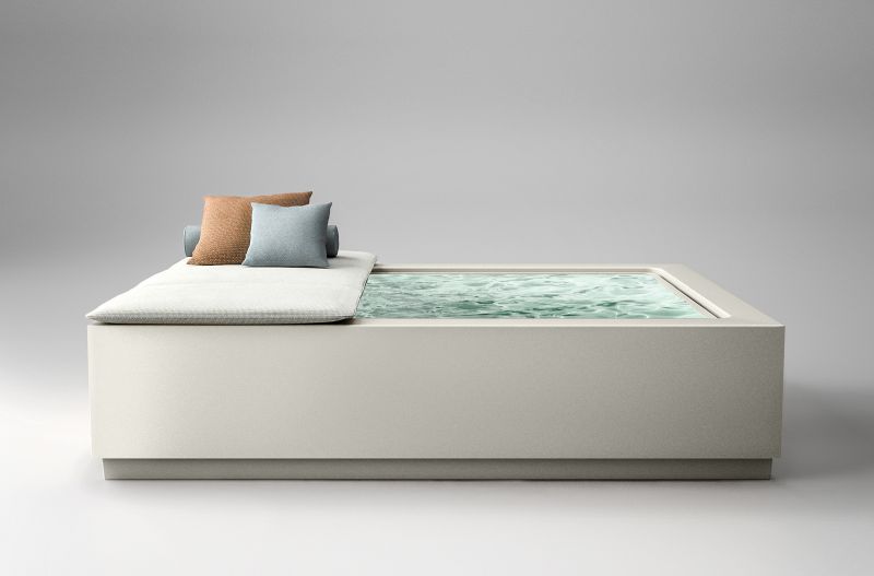 Quadrat Pool Relax by Zucchetti.Kos Doubles as Daybed