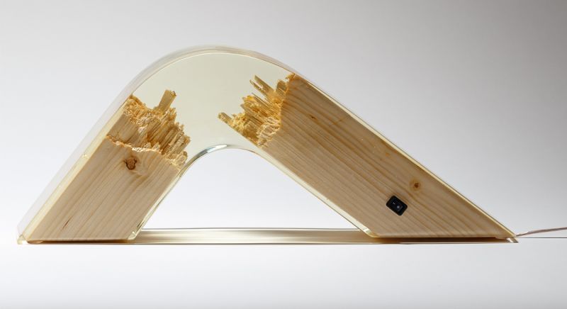 Wood and Resin Lamp by Guideco Design