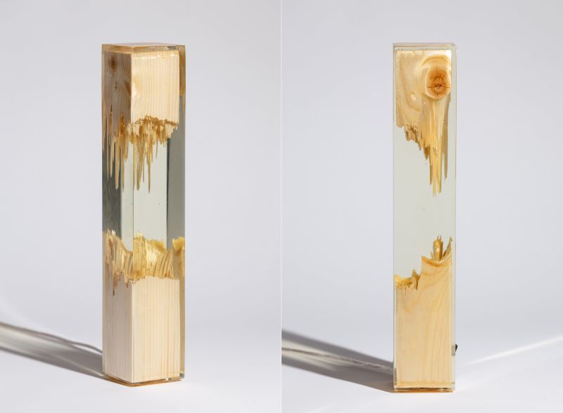 Wood and Resin Lamp by Guideco Design