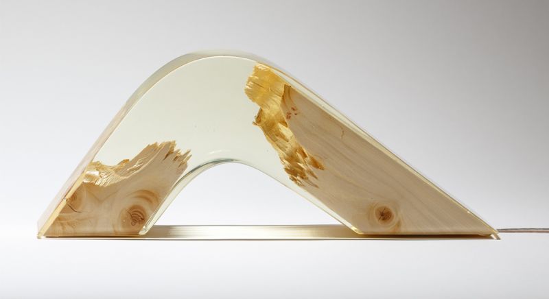 Wood and Resin Lamp by Guideco Design