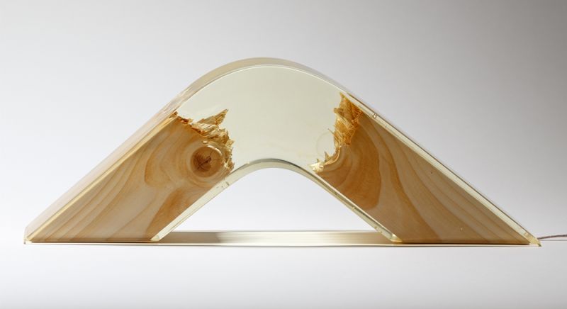 Wood and Resin Lamp by Guideco Design