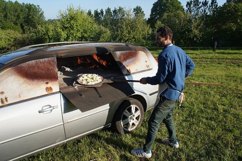 Benedetto Bufalino Turns Old Car into Wood-Fired Pizza Oven 