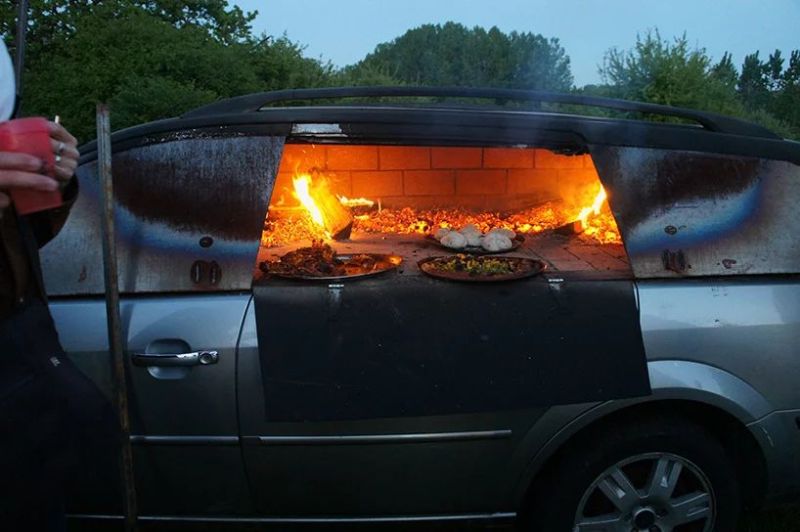 Benedetto Bufalino Turns Old Car into Wood-Fired Pizza Oven 