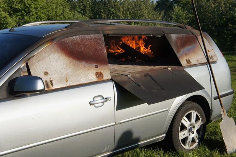 Benedetto Bufalino Turns Old Car into Wood-Fired Pizza Oven 