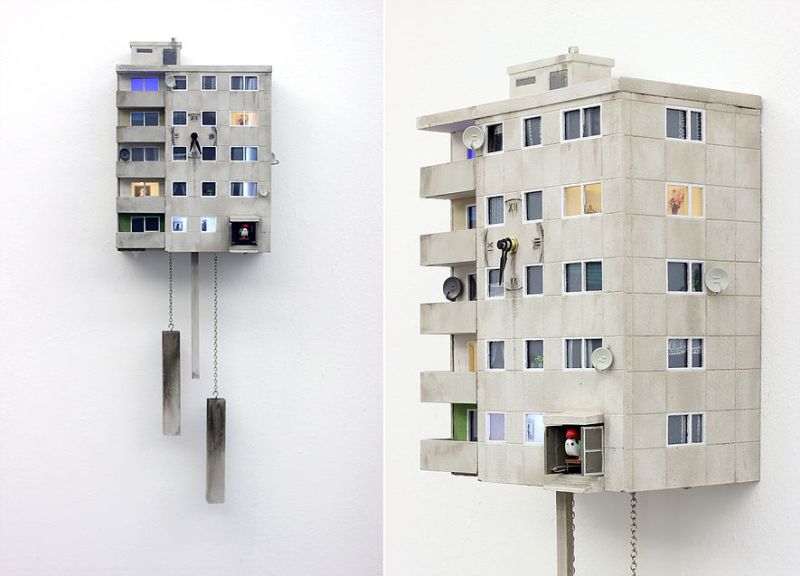 Concrete Cuckoo Clocks by Guido Zimmermann for Brutalism Fans 