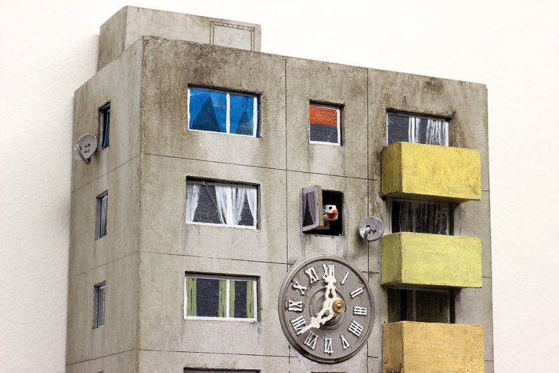 Concrete Cuckoo Clocks by Guido Zimmermann for Brutalism Fans 