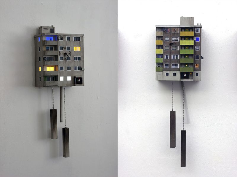 Concrete Cuckoo Clocks by Guido Zimmermann for Brutalism Fans 