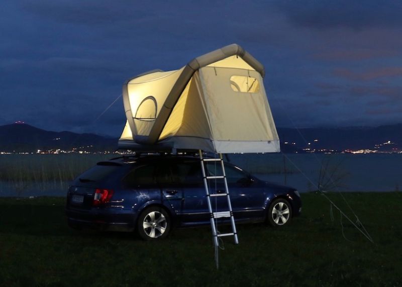 Inflatable Rooftop Tent Lets You Float over Water