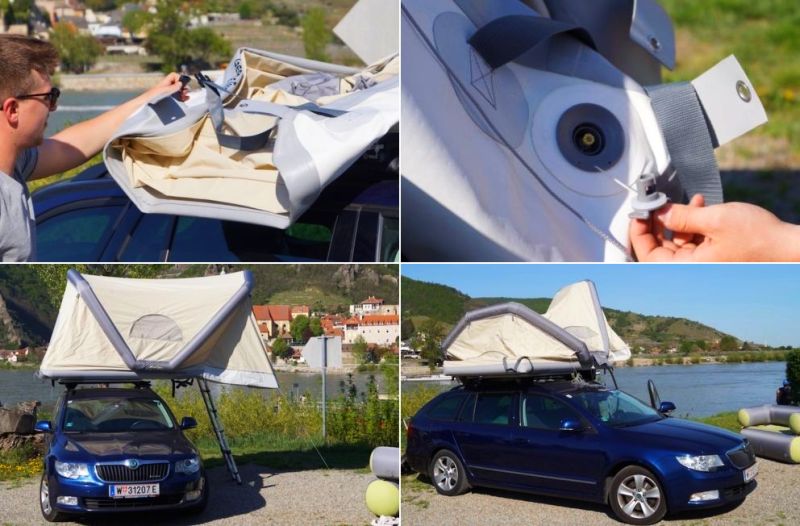 Inflatable Rooftop Tent Lets You Float over Water