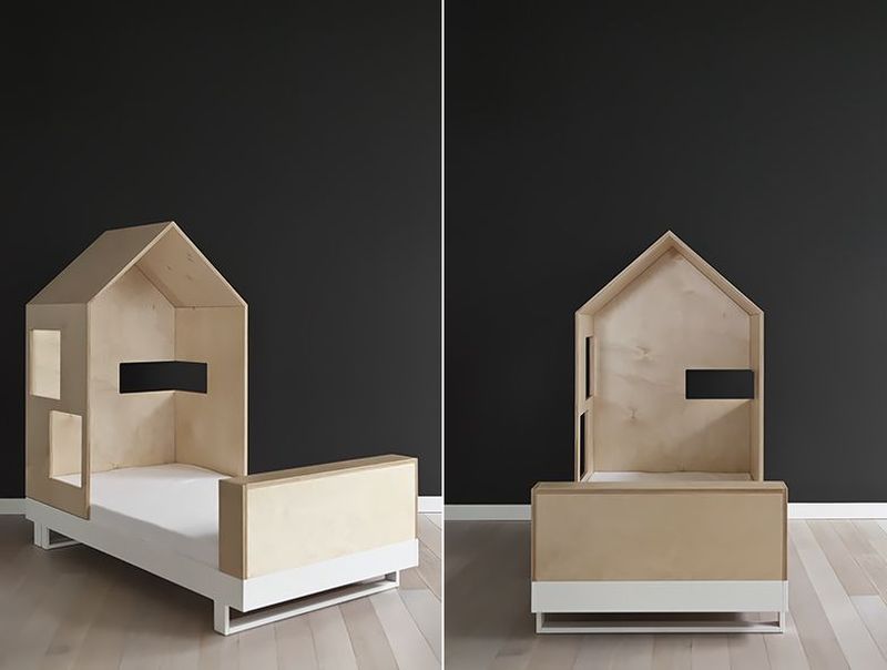 House-Shaped Plywood Toddler Bed from Kutikai