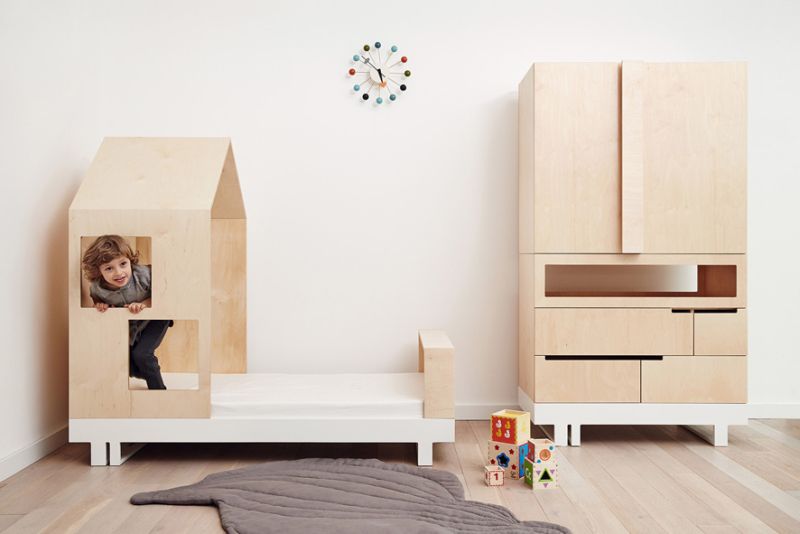 House-Shaped Plywood Toddler Bed from Kutikai