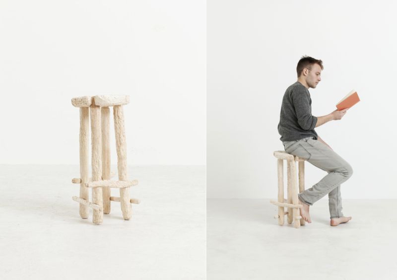 How about scratching and Biting Wood to Make a Stool?