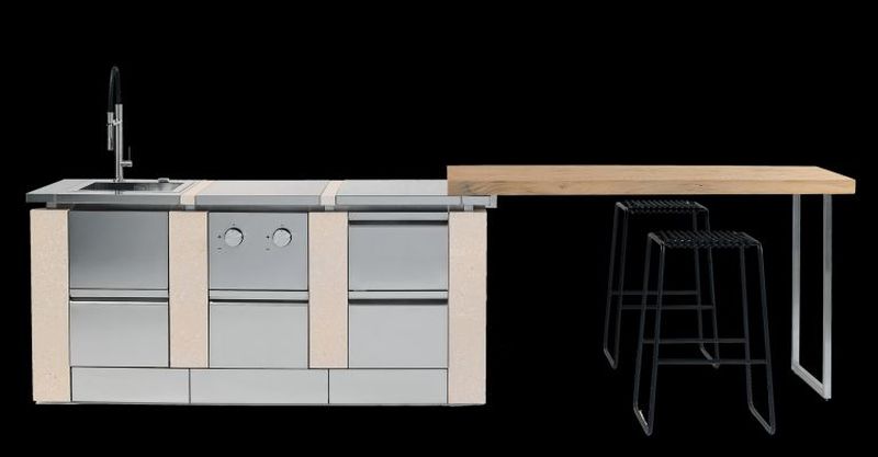 Modulare01 Stainless Steel Modular Outdoor Kitchen from ROK Italia