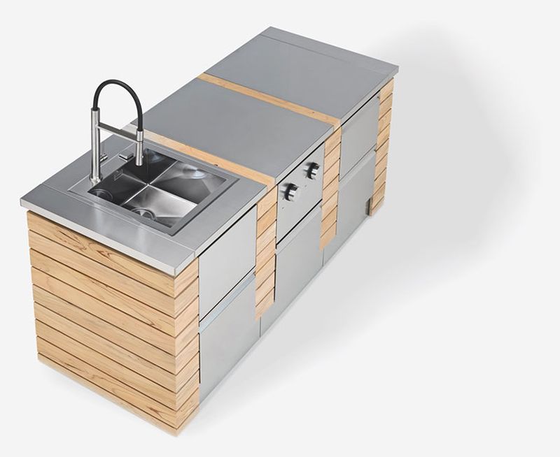 Modulare01 Stainless Steel Modular Outdoor Kitchen from ROK Italia