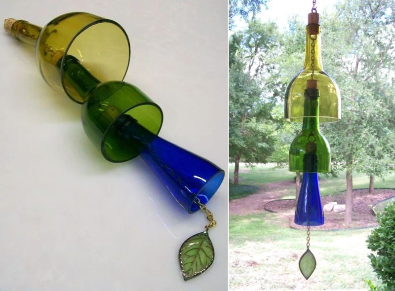 DIY Wine Bottle wind chime 