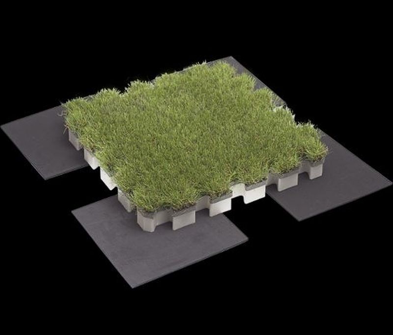 Modular Green Roof with Built-in Drainage System 