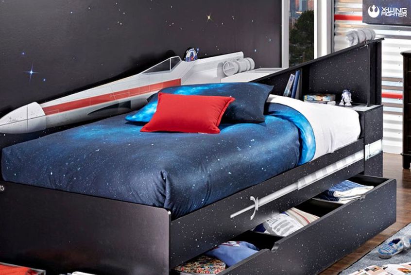 Star Wars X-Wing Bookcase Bed for Kids Bedroom