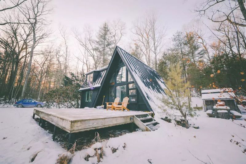 Rent This A-Frame Vacation Cabin in Catskills for $240/Night 