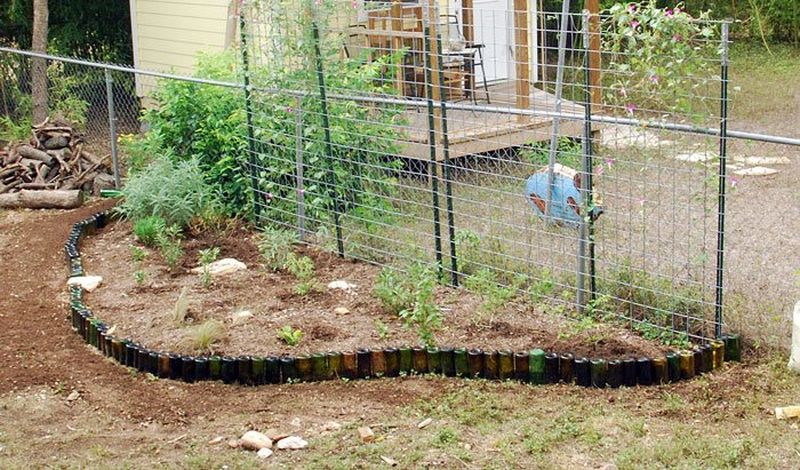 Wine Bottles Garden Edging