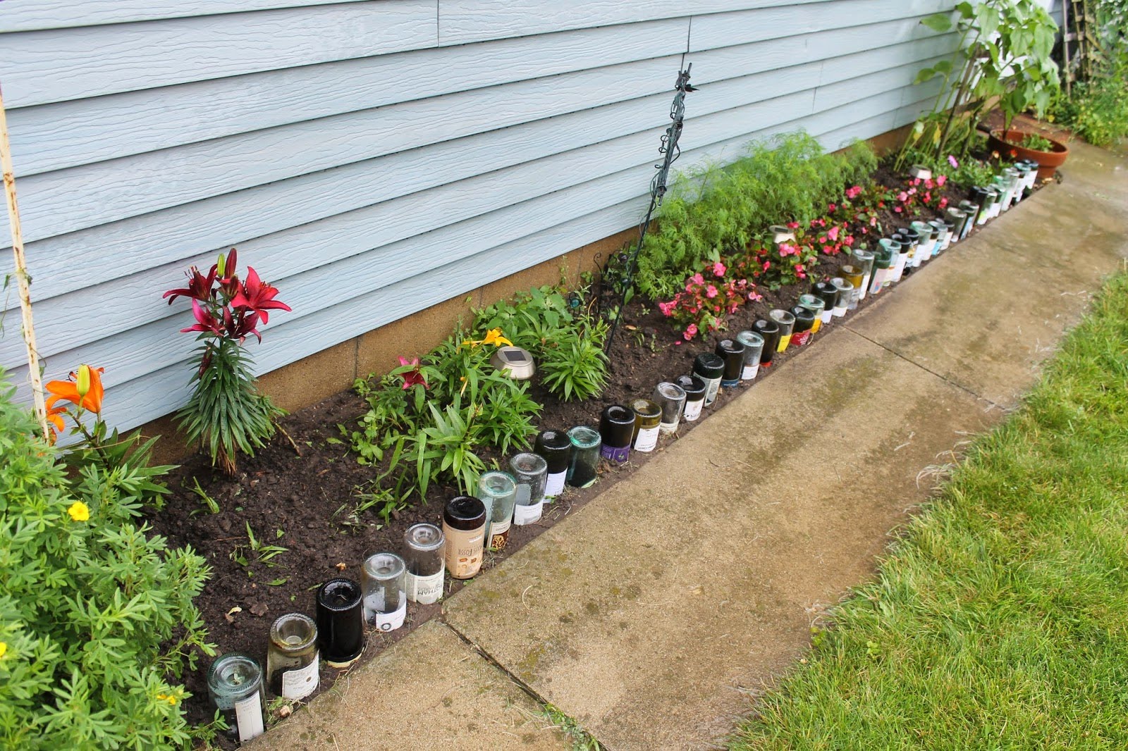 Wine Bottles Garden Edging