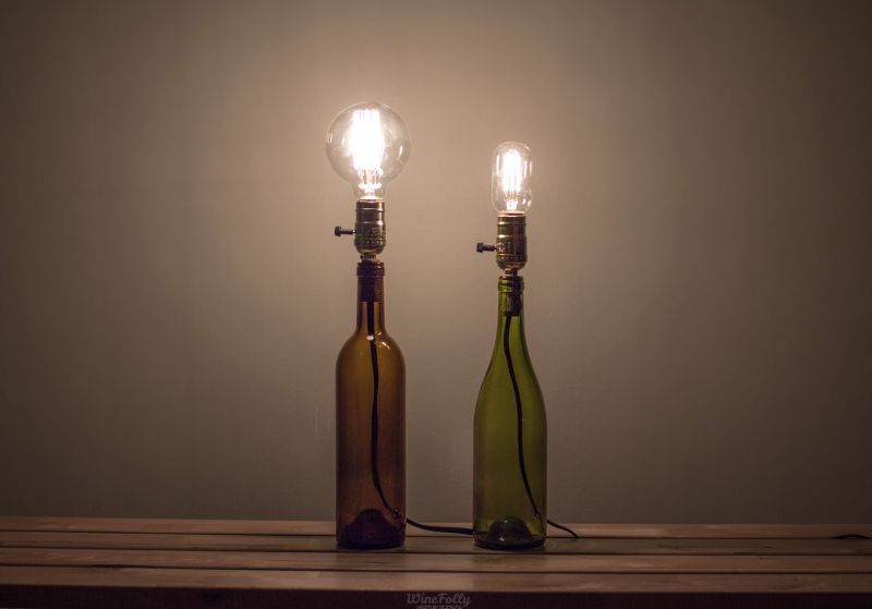 DIY Wine bottle lamp