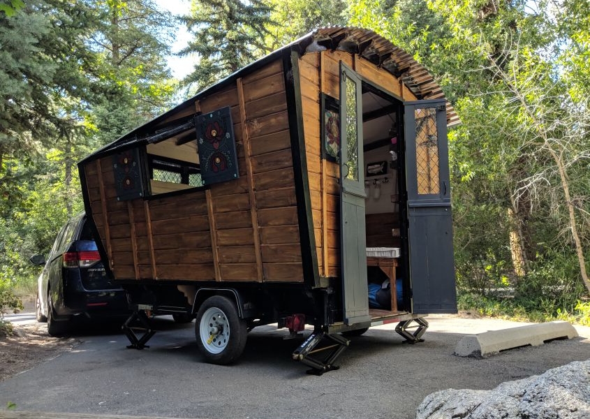 Woman Builds Gypsy Wagon On Her Own