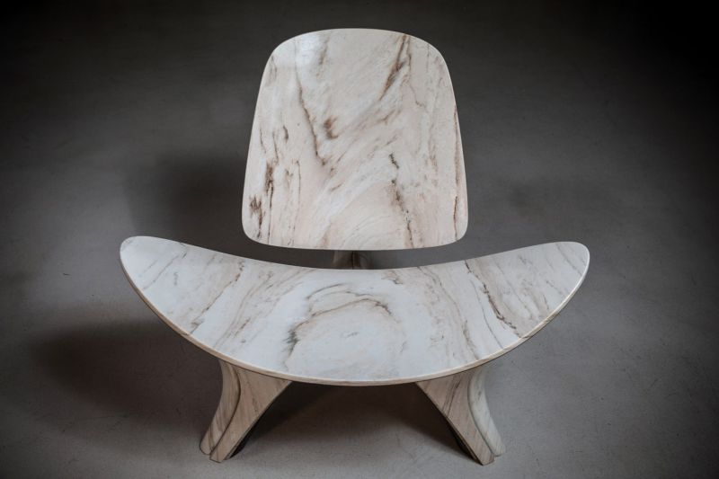 Zaha Hadid Architects Recreates Hans J Wegner's CH07 Shell Chair in Marble