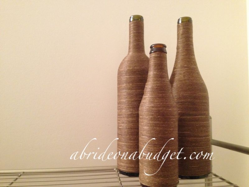 diy Jute twine wrapped wine bottle