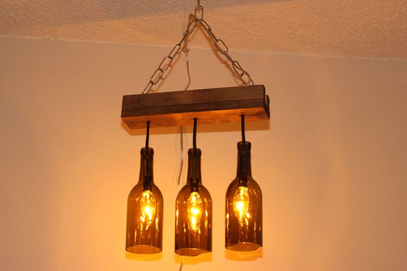 wine bottle chandelier