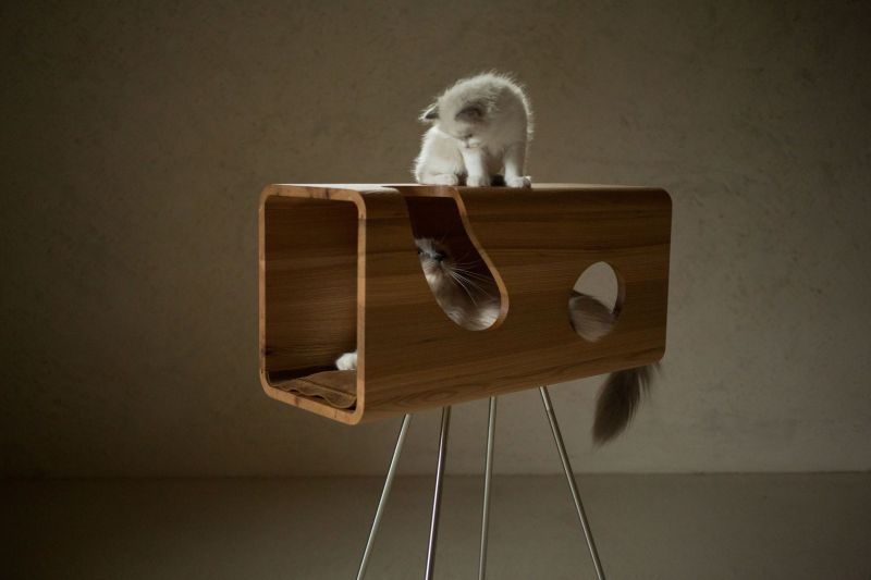 Cat60 Wood Cat Bed by Brando Design