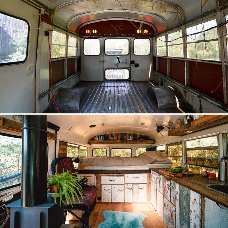 Couple Converts 1993 GMC School Bus into Tiny House