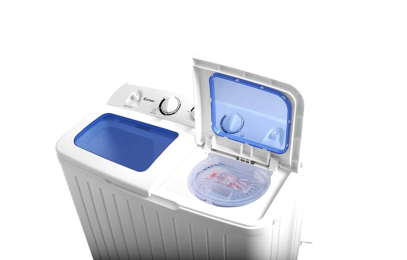 Washing Machine Portable Mini Dryer Laundry Spinner Top Load Wash Semi-Automatic Dorm Room Apartment Household Twin Tub Washing Machine Gravity Drain Mandycng Compact Twin Tub 20 lbs 