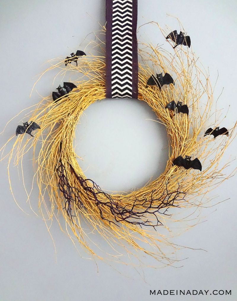 Golden Halloween Wreath