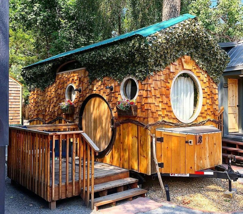 Hobbit Tiny House on Wheels at WeeCasa Resort in Colorado