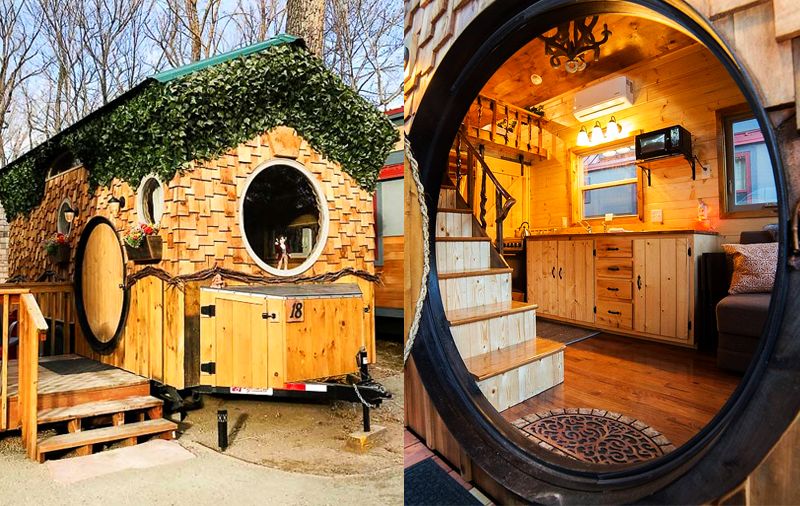 Hobbit Tiny House on Wheels at WeeCasa Resort in Colorado