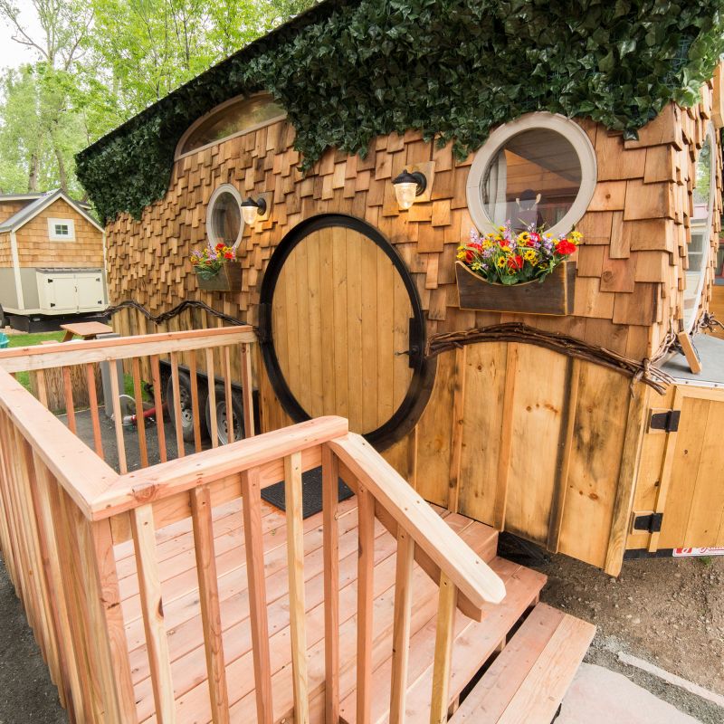 Hobbit Tiny House on Wheels at WeeCasa Resort in Colorado