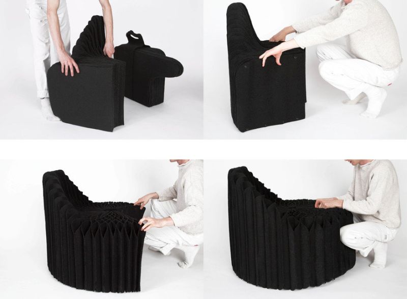 Mobel Chair Folds into a Suitcase for Easy Transportation 